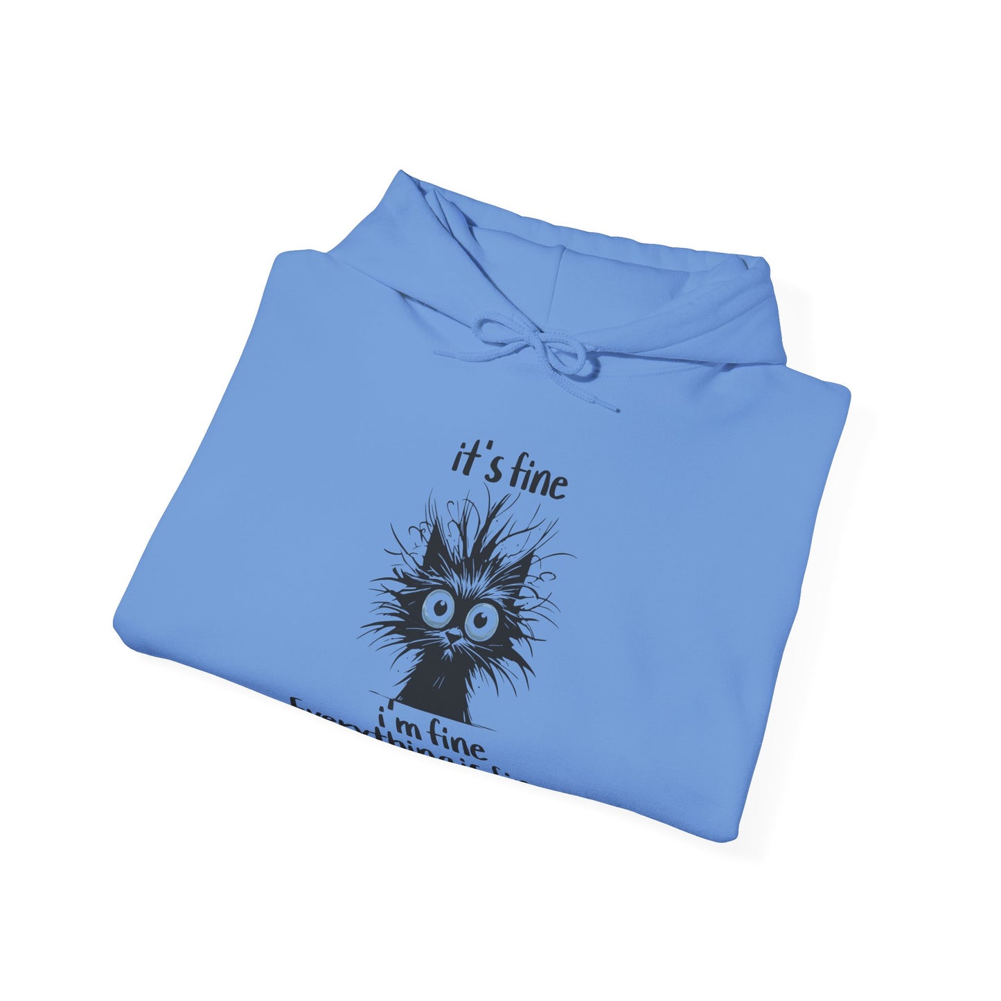 It’s Fine Cat Hoodie – Funny Anxious Cat Sweatshirt Meme