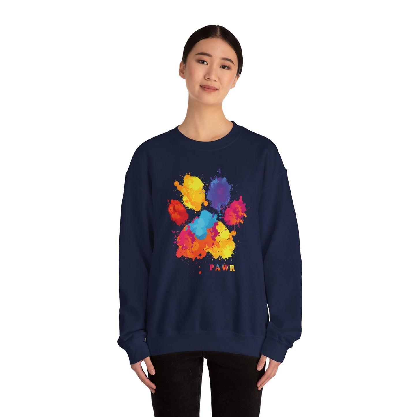 Color Splash Paw Crewneck – Rainbow Dog Lover Sweater