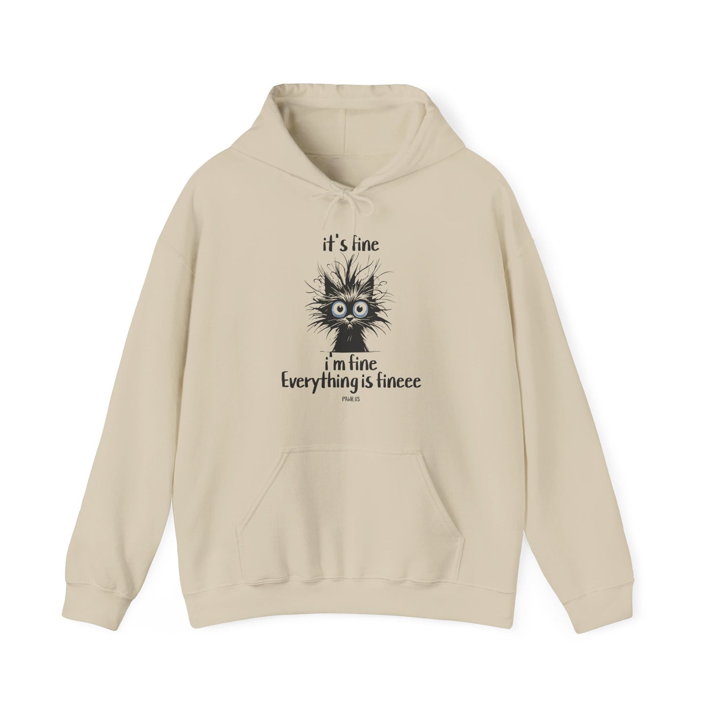 It’s Fine Cat Hoodie – Funny Anxious Cat Sweatshirt Meme