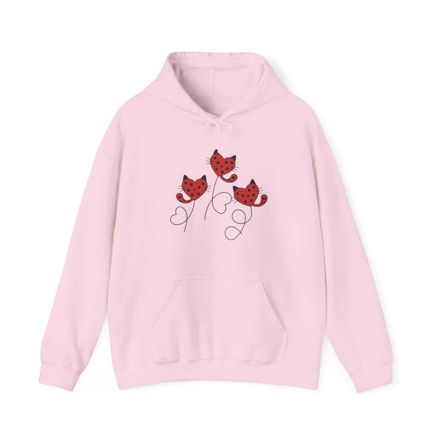 Pink hoodie with ladybug design on a white background