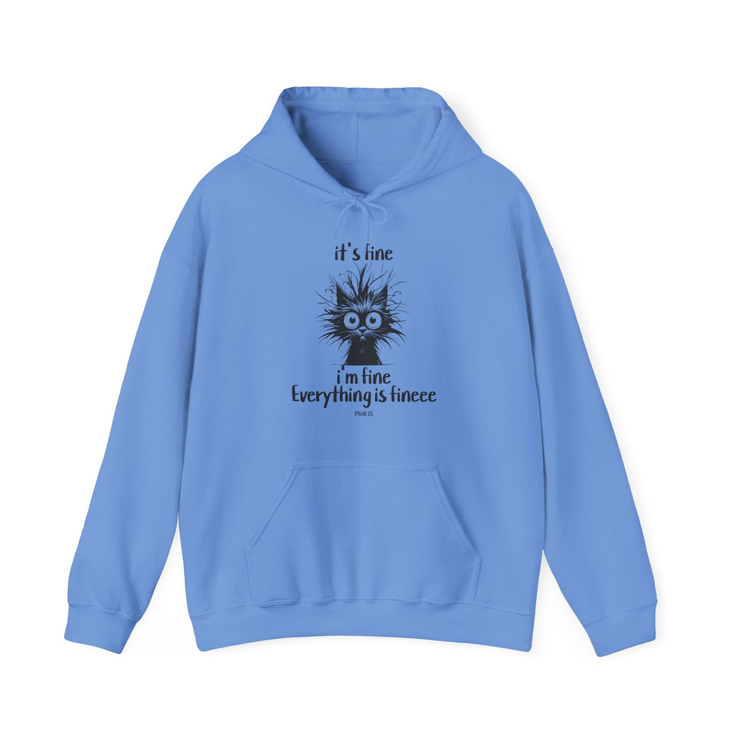 It’s Fine Cat Hoodie – Funny Anxious Cat Sweatshirt Meme