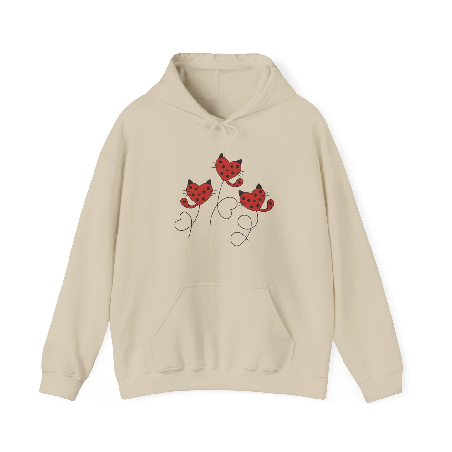Cat Heart Hoodie – Valentine’s Day Gift for Cat Moms & Cat Lovers