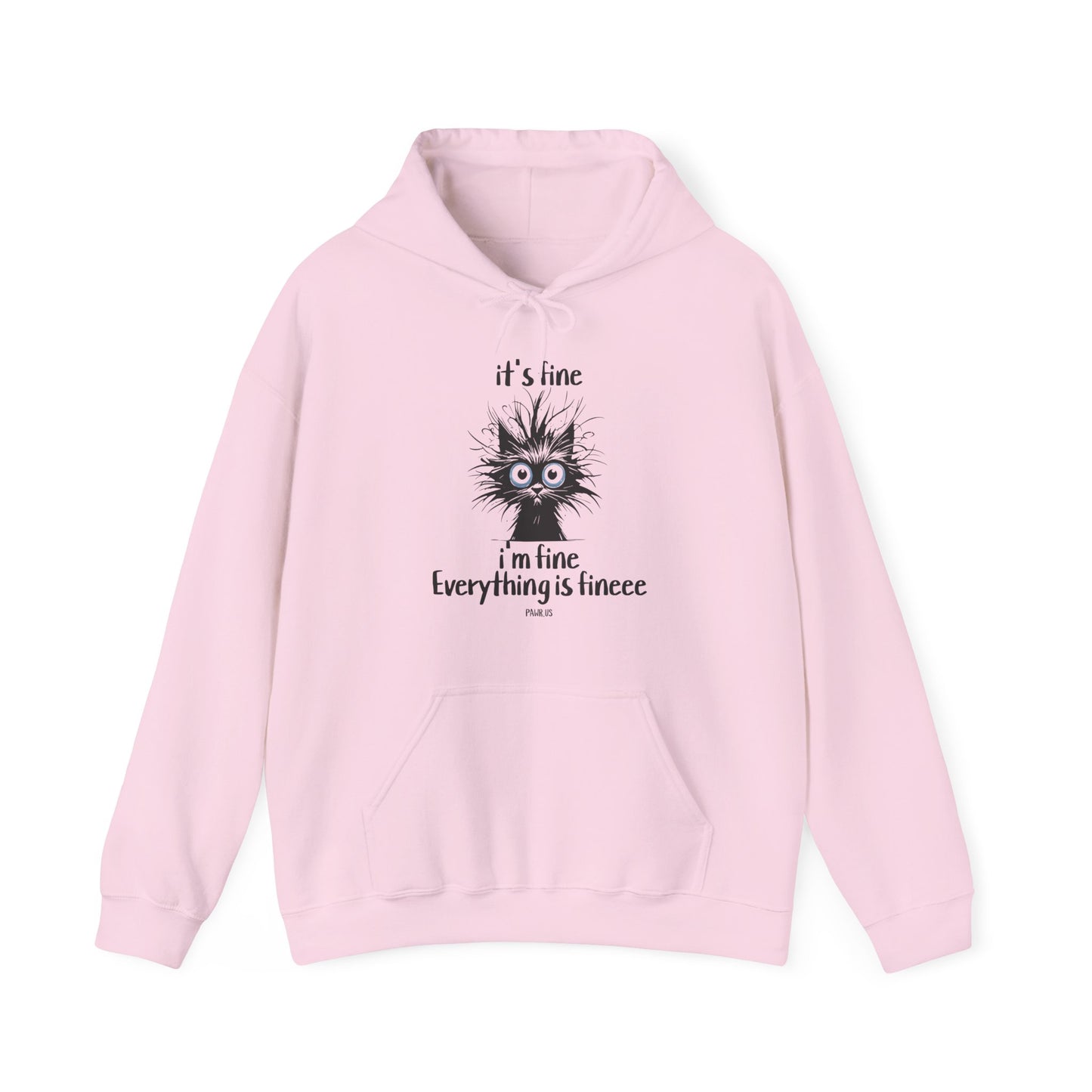 It’s Fine Cat Hoodie – Funny Anxious Cat Sweatshirt Meme