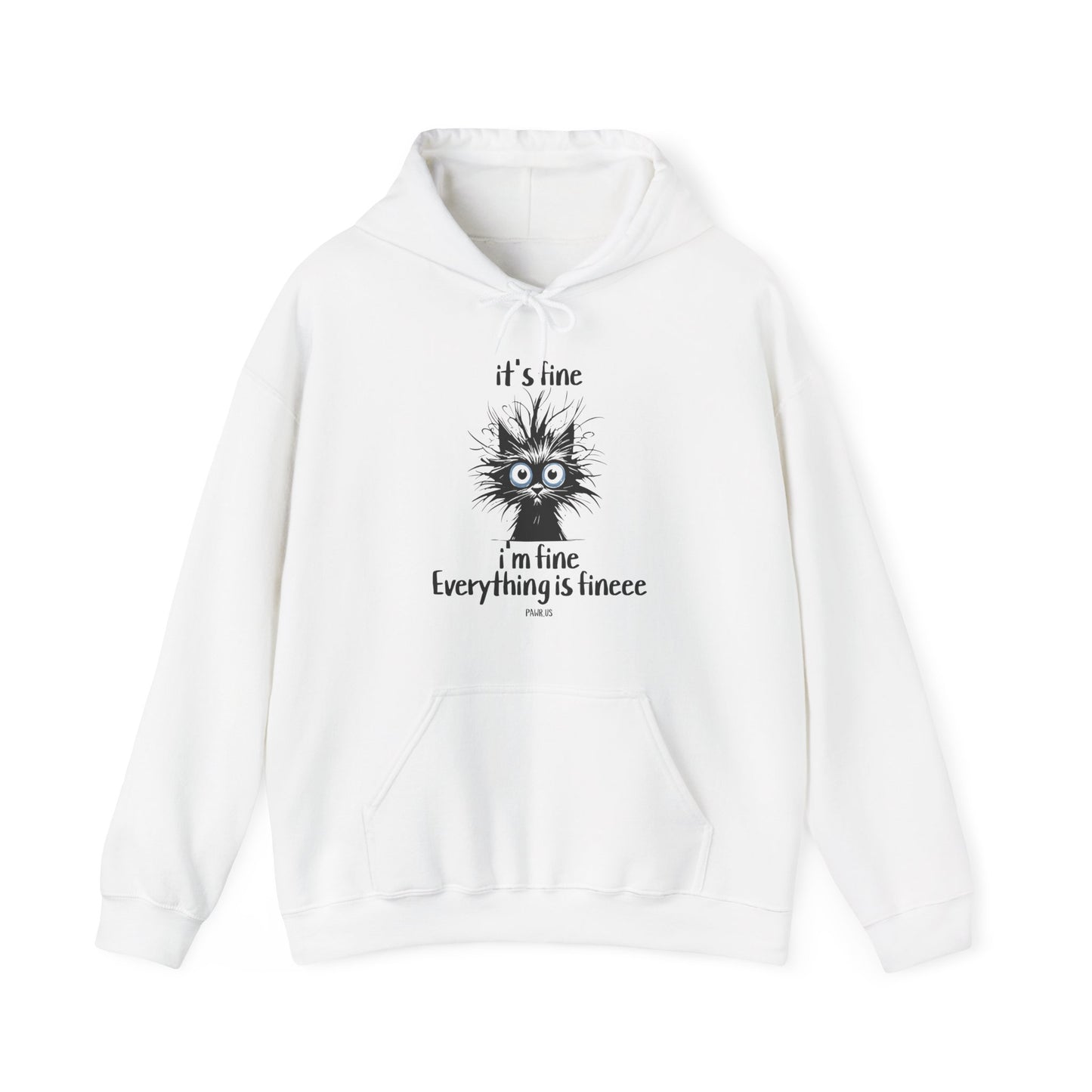It’s Fine Cat Hoodie – Funny Anxious Cat Sweatshirt Meme
