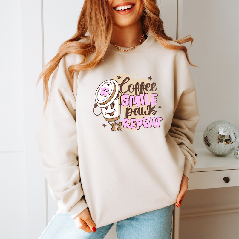 Smile Coffee Paws Sweatshirt